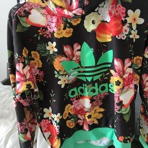 One of a kind flower adidas hoodie